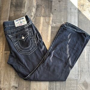 True Religion black 5 pocket pants with contrast stitching